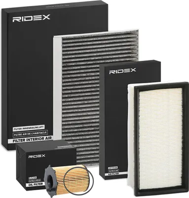 Produktbild von RIDEX Filterset Inspektionspaket Filtersatz für CITROËN C5 III Kombi (RW) passend für PEUGEOT 407 SW (6E) 407 (6D) 4007 (VU, VV)