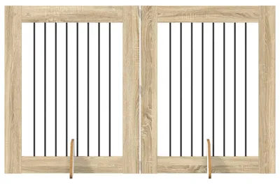 Produktbild von Hundetor mit Ständern 2 pcs Sonoma-Eiche 80 x 100 cm
