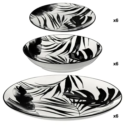 Imagen del producto de Juego de vajilla PALME BLACK, 18 piezas