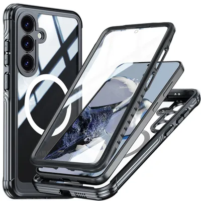 Immagine prodotto di Per Samsung Galaxy S25 MagSafe 360 gradi Full Body Hybrid Case Bumper Nero