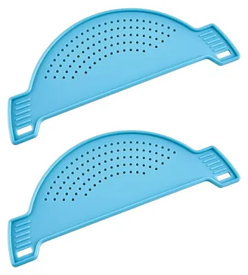 2er Set Silikon-Sieb, blau, 28,5x10,5 cm, für Töpfe