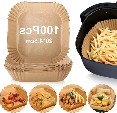 Zdjęcie produktu dla Papier do pieczenia o wymiarach 20 x 45 cm z powłoką nieprzywierającą do frytkownicy powietrznej i piekarnika