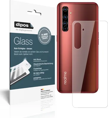 Produktbild von 1x Schutzfolie für Oppo Realme X50m 5G Rückseite - Anti-Shock 9H Folie dipos Glass Kunststoffglas