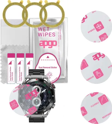 Produktbild von apgo 3 Stück Schutzglas, klar, kompatibel mit Rubicon RNCF22 Smartwatch, Hybrid 8H, Ersatz für Hartglas, Displayschutzglas, Bildschirmschutz, Displayschutz, kratzfest