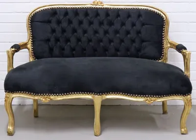 casa padrino barock barockstil antik stil kinder sitzbank mit armlehnen massivholz metall samtstoff