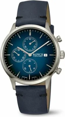 Zdjęcie produktu dla Męski chronograf Boccia Titanium na rękę z tytanu ze skórzanym paskiem - ROYCE Concept - 3744-01