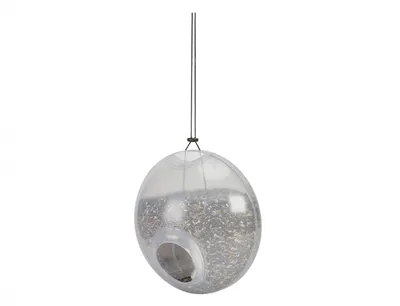 Image de XXL Mangeoire pour oiseaux à suspendre pour oiseaux sauvages 4,1 L - Distributeur de nourriture pour oiseaux résistant aux intempéries en plastique de haute qualité, ivoire
