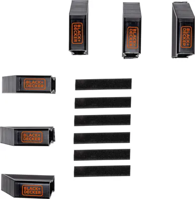 Zdjęcie produktu dla BLACK+DECKER zestaw 6 organizerów do bagażnika - na walizki, pudełka do przeprowadzki, zakupy i nie tylko - tworzywo sztuczne - czarny