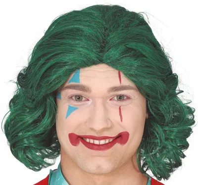 Produktbild von Mr Smile Grüne Clown Perücke Humorvolle Halloween Verkleidung Herren Bösewicht Kostüm Zubehör Theater Party Uni Erwachsene Mode, Farbe: Grün
