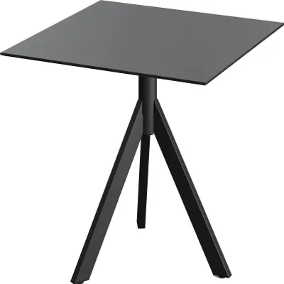 Produktbild von Infinity Tripod Terrassentisch Schwarz frame + Schwarz HPL 70x70 cm