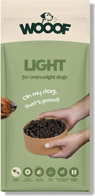 Produktbild von Hundetrockenfutter WOOOF Light 18KG Gepresstes Light-Hundefutter für übergewichtige Hunde leicht verdaulich