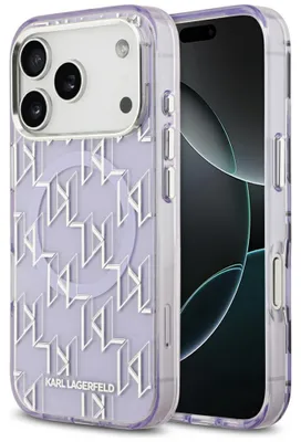Zdjęcie produktu dla KARL LAGERFELD case passend für IPHONE 17 Pro compatible with MagSafe KLHMP17LHMIKLMEU (IML KL Monogram) purple