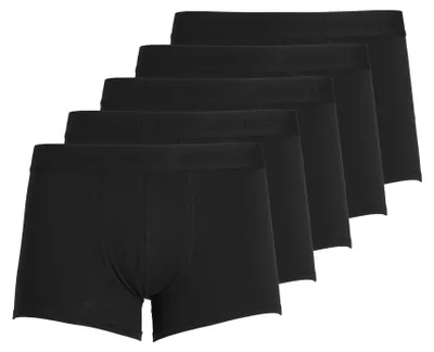 Produktbild von Jack & Jones 5er-Pack Kurze Bozershorts, Boxershorts, Boxer-Unterhose, Erwachsener, Männlich, Schwarz, Einfarbig