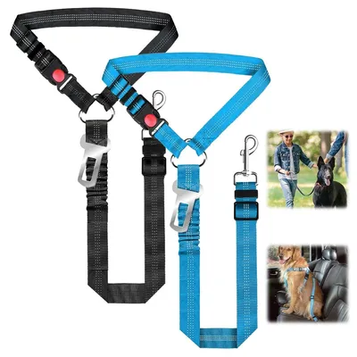 Produktbild von Hundeautogurt Sicherheitsgurt Hund - Verstellbar 45 bis 65 cm - Elastisch - 2 Stück