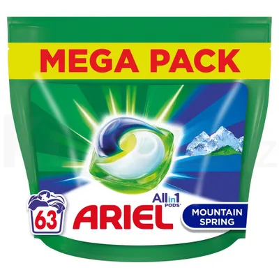 Zdjęcie produktu dla Ariel All in 1 Kapsułki do prania Mountain Spring, 63 sztuki