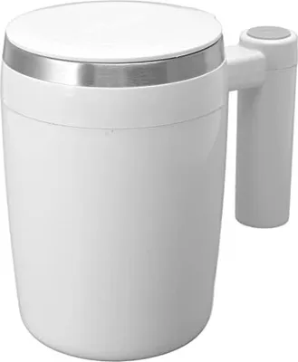 Produktbild von Selbst rührende Becher, wiederaufladbare 380 ml Edelstahl -Kaffeetasse Magnetischer Rührer Deckel, rotierend