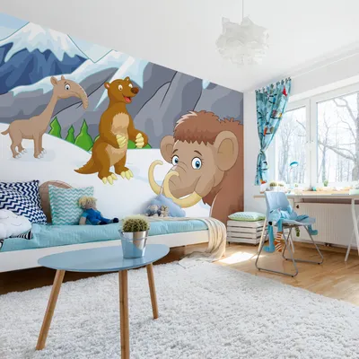 Produktbild von Muralo XXL Vlies FOTOTAPETE Kindermaerchenfaultier MAMUT (B) 450 cm x (H) 300 cm Tapete Wandtapete KINDERZIMMER SPIELZIMMER 4801