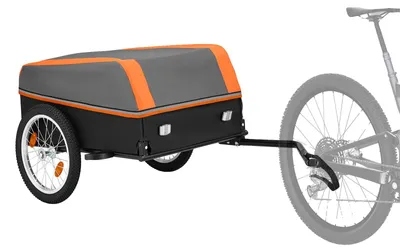 Zdjęcie produktu dla VEVOR Przyczepka rowerowa, przyczepka transportowa, wózek składany, udźwig 40 kg, wykonana z stali węglowej i tkaniny Oxford 600D, z osłoną przeciwdeszczową, reflektorami i flagą, przeznaczona do kół o średnicy 22-28 cali, przyczepka rowerowa do zakupów i wypraw