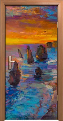 Produktbild von Türposter 90x200 cm Türaufkleber Türtapete Türfolie Klebefolie Moderner Impressionismus Meeresufer