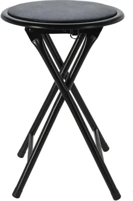 Produktbild von H&S Decoration Klappbarer Hocker Metall schwarz 45cm