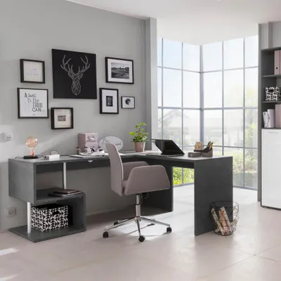 Produktbild von Eckschreibtisch Büro Modernes Design 180x160 cm Vilnis Dark