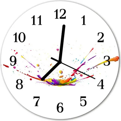 Produktbild von Glasuhr Wanduhr Küchenuhr Echt-Glas 30fi cm Flecken mehrfarbig