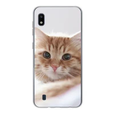 Produktbild von MuchoWow® Handyhülle Schutzhülle Hülle für Samsung Galaxy A10 Katze - Rot - Bett - Mädchen - Kinder - Jungen Silikon Softcase Handy Hülle - Schutzhülle