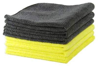 Zdjęcie produktu dla Glart, 6 sztuk, uniwersalne ściereczki z mikrofibry, 32x32 cm, żółte i szare. Uniwersalne ściereczki do różnych zastosowań