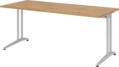 Produktbild von bümö Schreibtisch Serie-B - Nachbildung: Asteiche, Größe:  180 x 80 cm