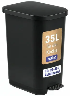 Image de Poubelle avec couvercle et pédale, 35 litres, anthracite