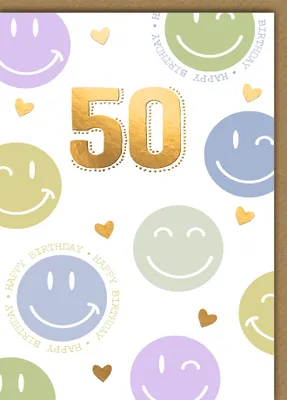 Produktbild von A - 50. Geburtstag - Glückwunschkarte im Format 11,5 x 17 cm mit