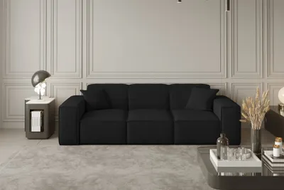 Produktbild von Sofa Designersofa CELES 3-Sitzer in Stoff Opera Velvet Schwarz