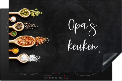 Produktbild von KitchenYeah© Herdabdeckplatte Opas Küche - Küche - Opa - Zitate , 80x52cm, Küche Deko, Glaskeramikkochfeld Herdabdeckung, Abdeckplatte fùr Kochfeld