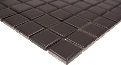 Produktbild von Handmuster Mosaikfliese Keramik SCHWARZ MATT Fliesenspiegel Wandfliesen Küche MOS18-0311_m