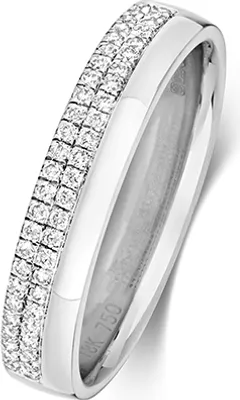 Produktbild von 9 Karat (375) Weißgold 4mm Court Form Diamant Trauring/Ehering/Hochzeitsring Brillant-Schliff 0.20 Karat HI - I1, 57 (18.1); TRS380429KWRSP