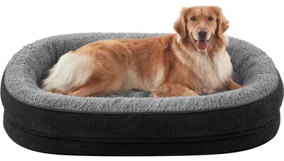 Image de Panier pour chien XXL, doux et lavable, dimensions 121x75x11 cm, antidérapant, idéal pour les grands chiens