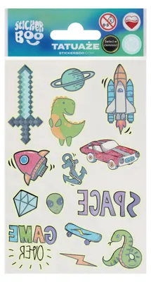 Obrázek produktu pro Tetování svítící ve tmě 10x18 Boys Sticker Boo 559324