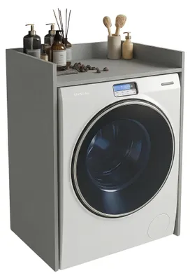 Productafbeelding van INNOVAHOME Wasmachinekast, bovenkast voor de badkamer, grijs