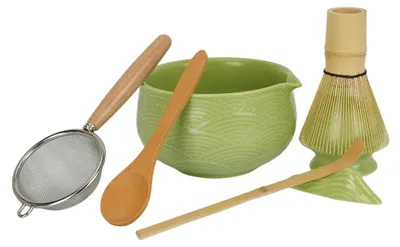 Produktbild von Matcha-Besen-Set - Matcha-Set - 7-teilig - Keramikschale - Matchabesen - Für zu Hause - Geschenk