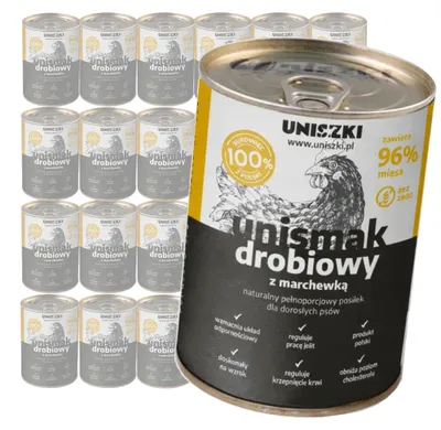 Produktbild von Uniszki Unismak Geflügel mit Karotte 24x410g Getreidefreies Nassfutter für Hunde