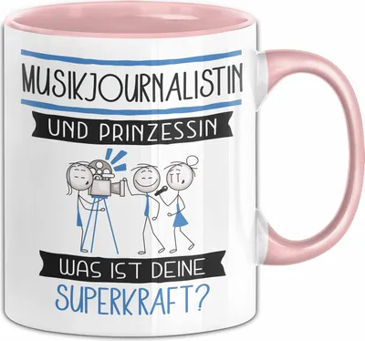 Produktbild von Musikjournalistin Und Prinzessin Tasse Geschenk Für Eine Musikjournalistin Geburtstag Was Ist Deine Superkraft (Rosa)