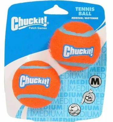 Productafbeelding van Tennisbal-hondenspeelgoed, stevig, geschikt voor apporteren, maat M, 2 stuks