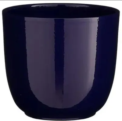Produktbild von Tusca Pflanzgefäß, rund, glänzend, dunkelblau, H 14 cm, Ø 14,5 cm