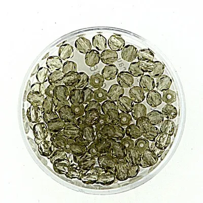 Produktbild von Glasschliffperlen transp, rauchgrau 3 mm Lochgröße 0,8 mm