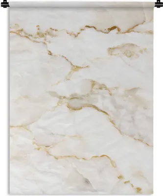 Produktbild von MuchoWow® Wandteppich Wandbehang Marmor - Limette - Gold - Luxus - Marmoroptik - Weiß 90x120 cm Tapisserie Dekoration Wandtuch - Wanddeko