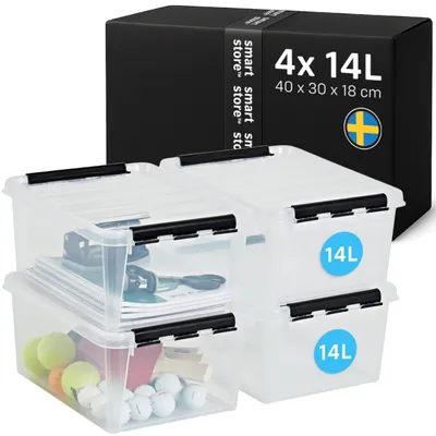 Image de SmartStore - Boîte de rangement avec couvercle, modèle Classic, 14 litres (40x30x18 cm) | Empilable