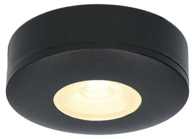 Image de HOFTRONIC - Spot LED plafond 3W 2700K IP44 Noir rond dimmable