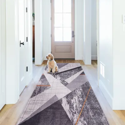 Produktbild von Waschbarer, rutschfester Teppich für Wohnzimmer und Küche, 80 x 300 cm