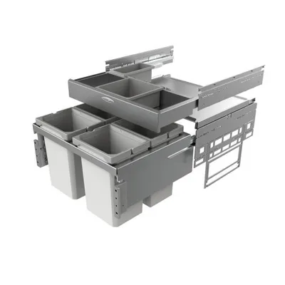Immagine prodotto di Naber, Cox® Base 1T 600-4 con base. Cestino per rifiuti, grigio chiaro, altezza 460 mm - Cestino per rifiuti