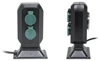 Immagine prodotto di Palo da giardino IP44 con 1x orologi e 2x prese di corrente